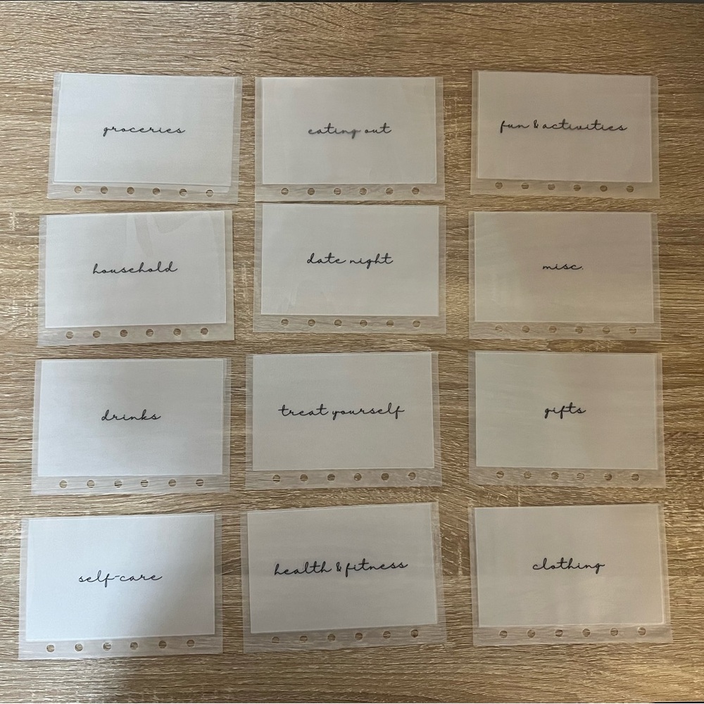 Matte Vellum cash stuffing envelopes A7 size
